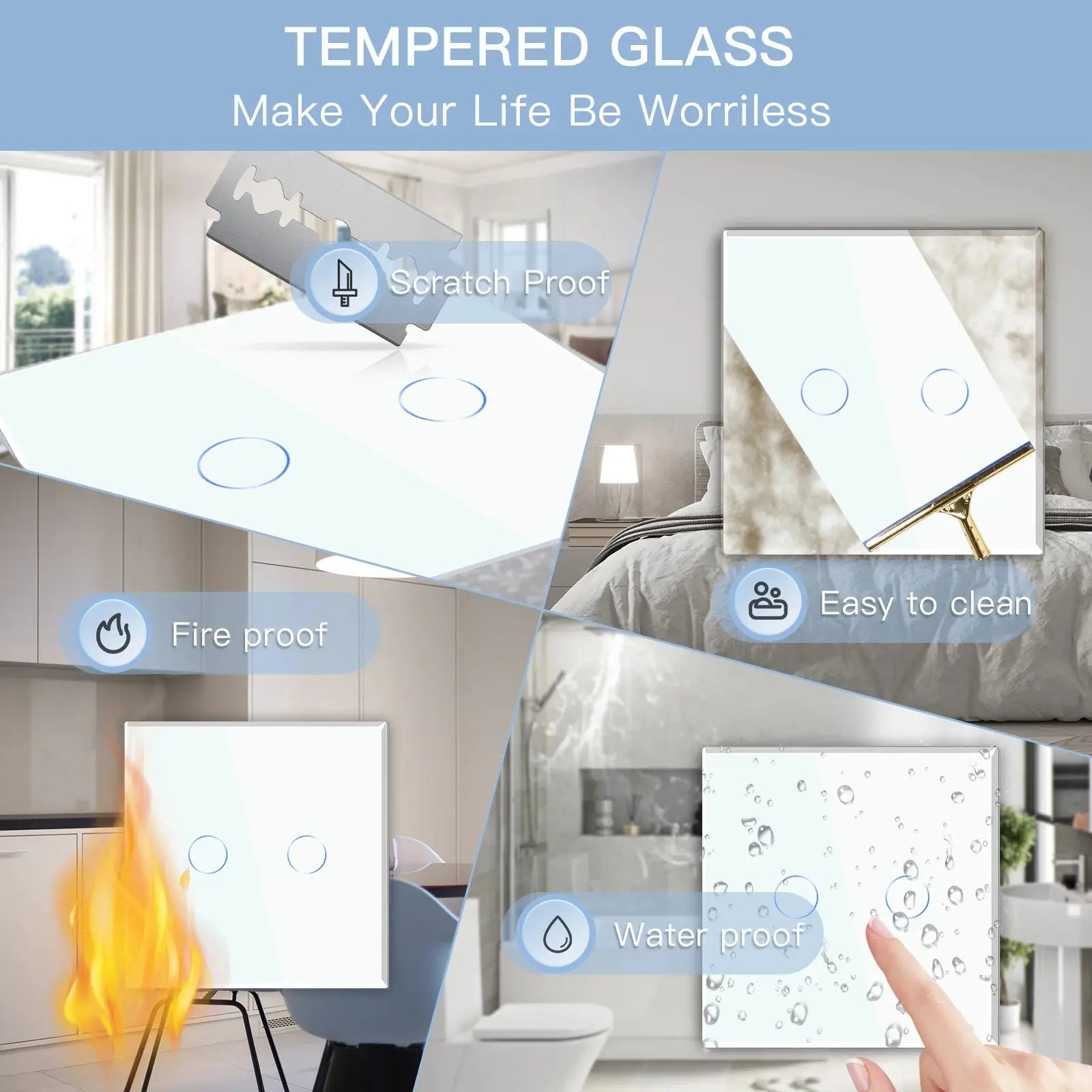 Wifi Light Smart Switch Grey White Black