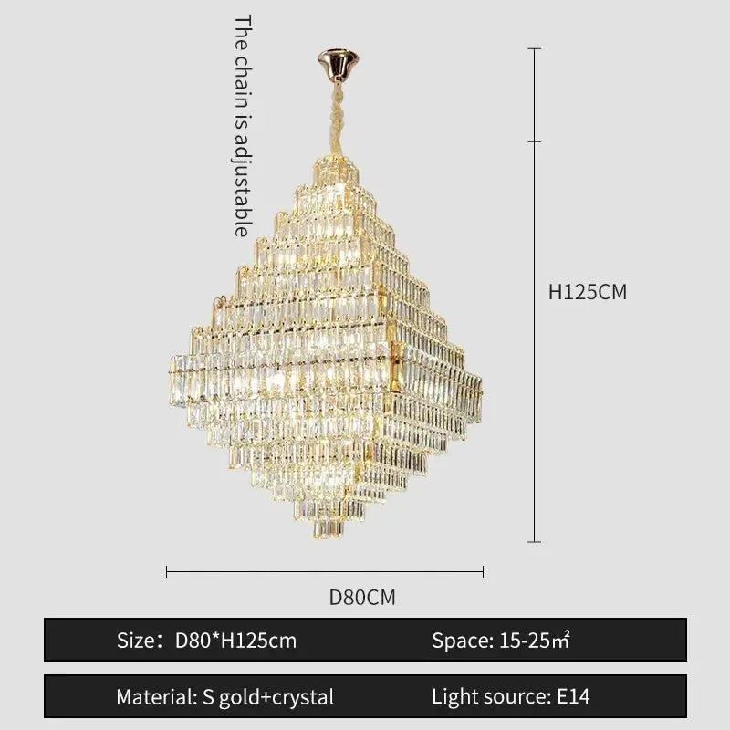 Modern Luxury Spiral Staircase Crystal Chandelier ChandeliersLife®