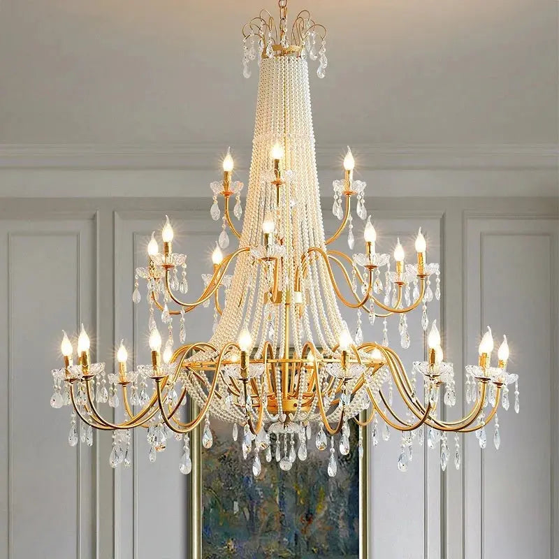 French Design Pearl Crystal Chandelier
