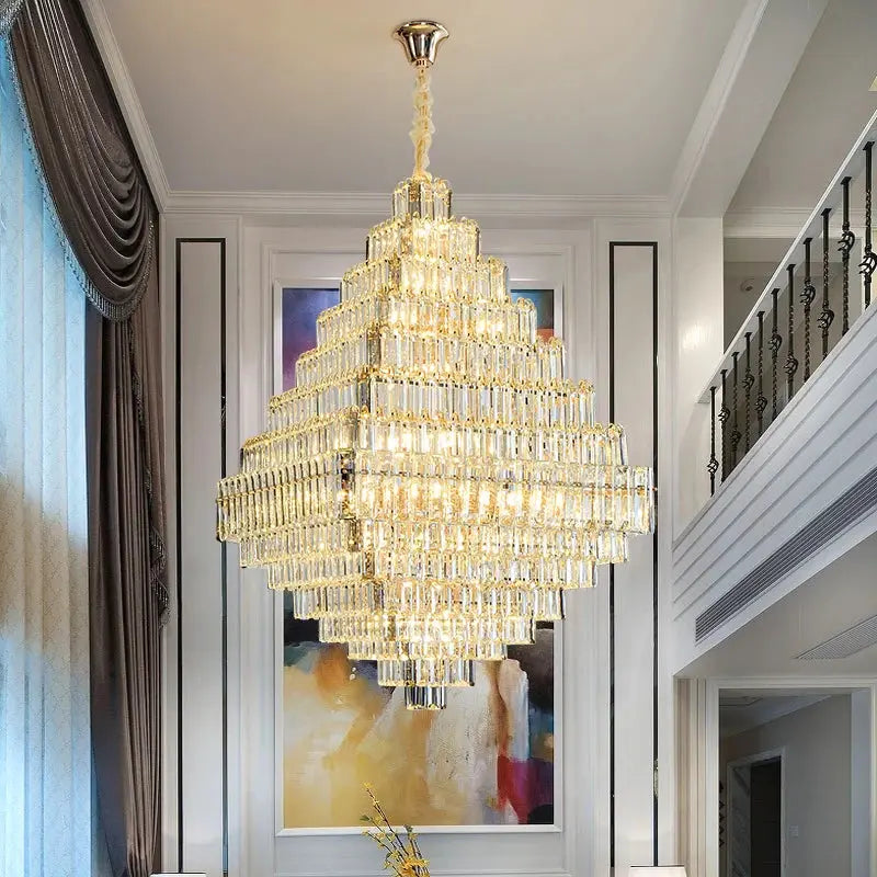 Modern Luxury Spiral Staircase Crystal Chandelier ChandeliersLife®