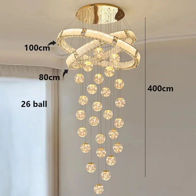 Modern Home Decor Led Staircase Chandeliers