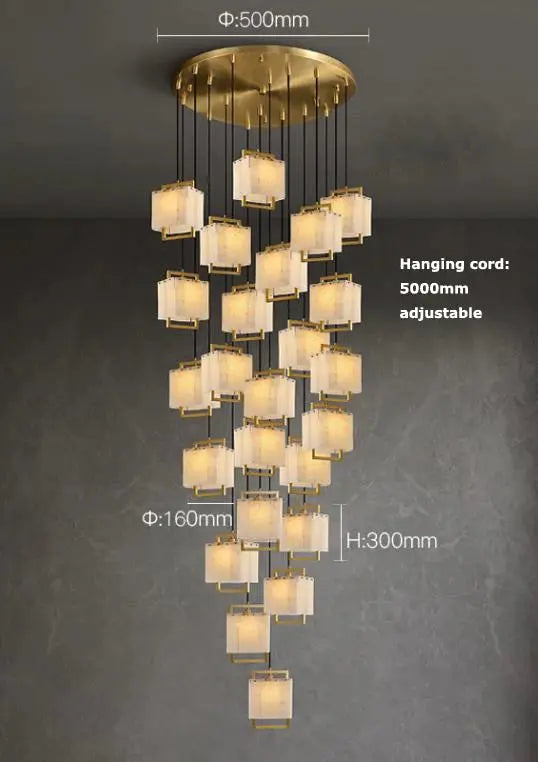 Modern Marble Chandelier Rectangle Pendant ChandeliersLife®