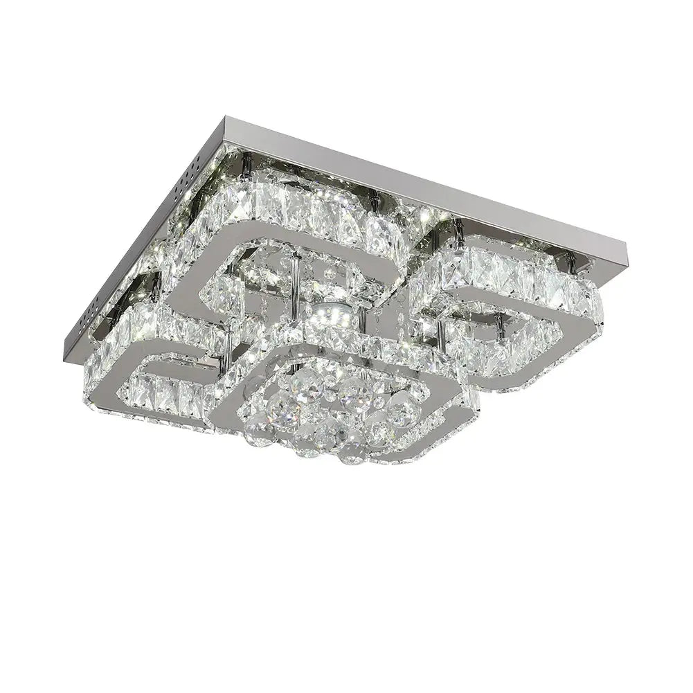 Voltsify Modern Fancy Crystal LED Flush Mount Ceiling Light Fixture for Living Room Bedroom ChandeliersLife®