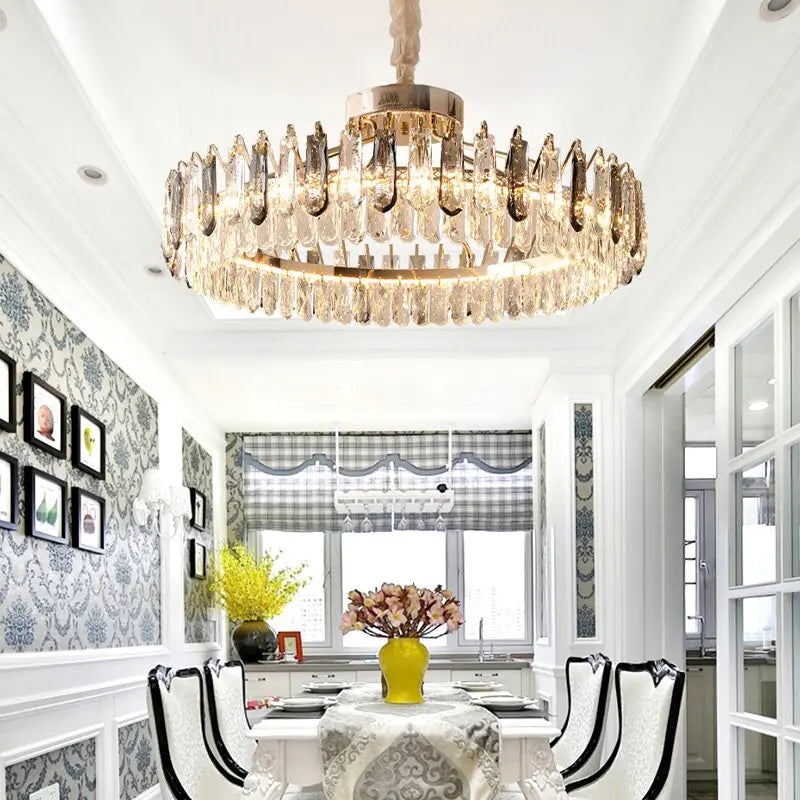 Crystal Modern Gold Straight Lustre ChandeliersLife®