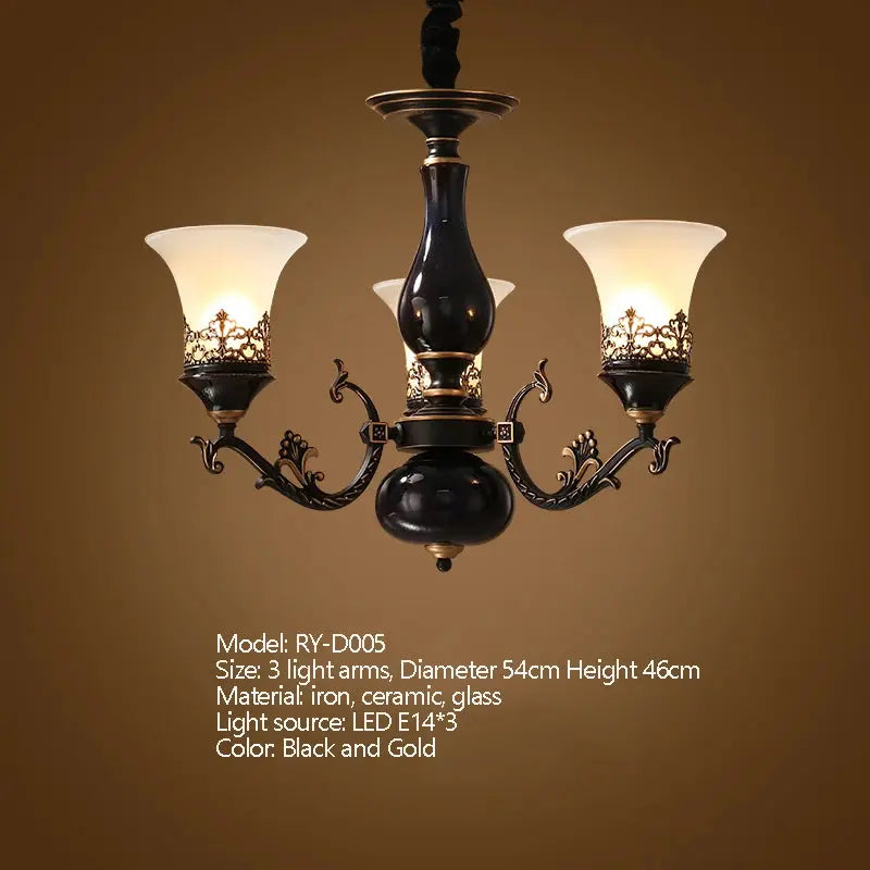 Dark Antique Ceramic Chandelier