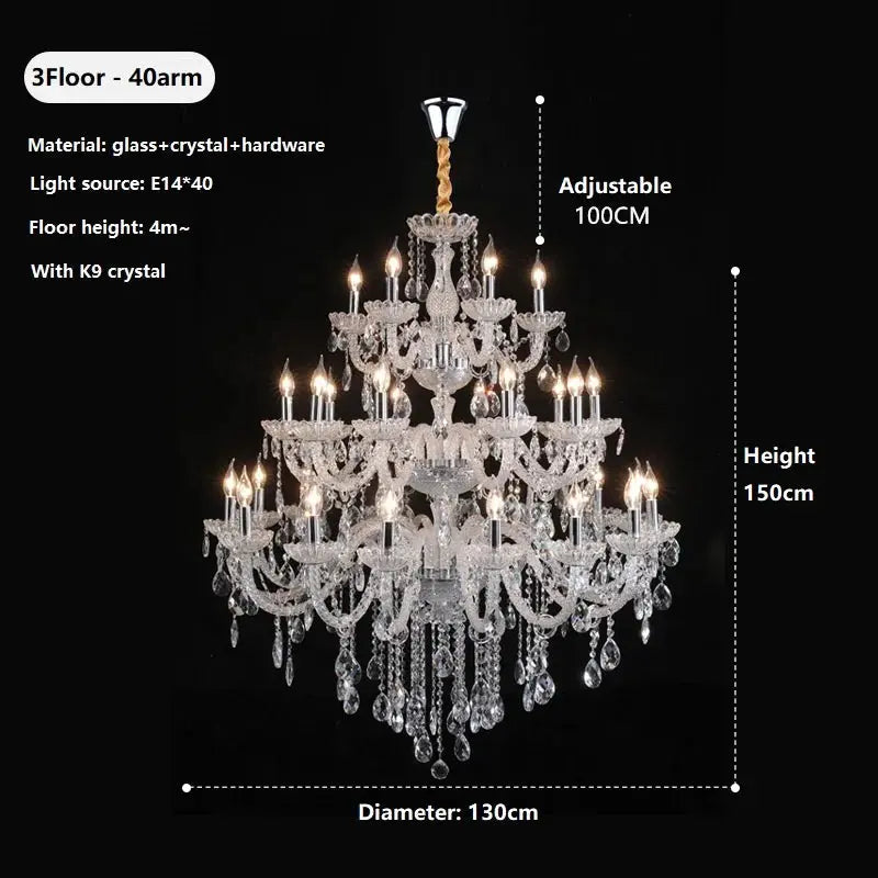 Villa Foyer Extra Large Crystal Chandelier