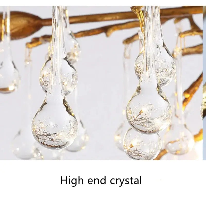 High-end LED Branch Crystal Copper Chandeliers Water Drops Luxury Ceiling Chandelier Lighting Decor Tree Luxury Pendant LAMP ChandeliersLife®