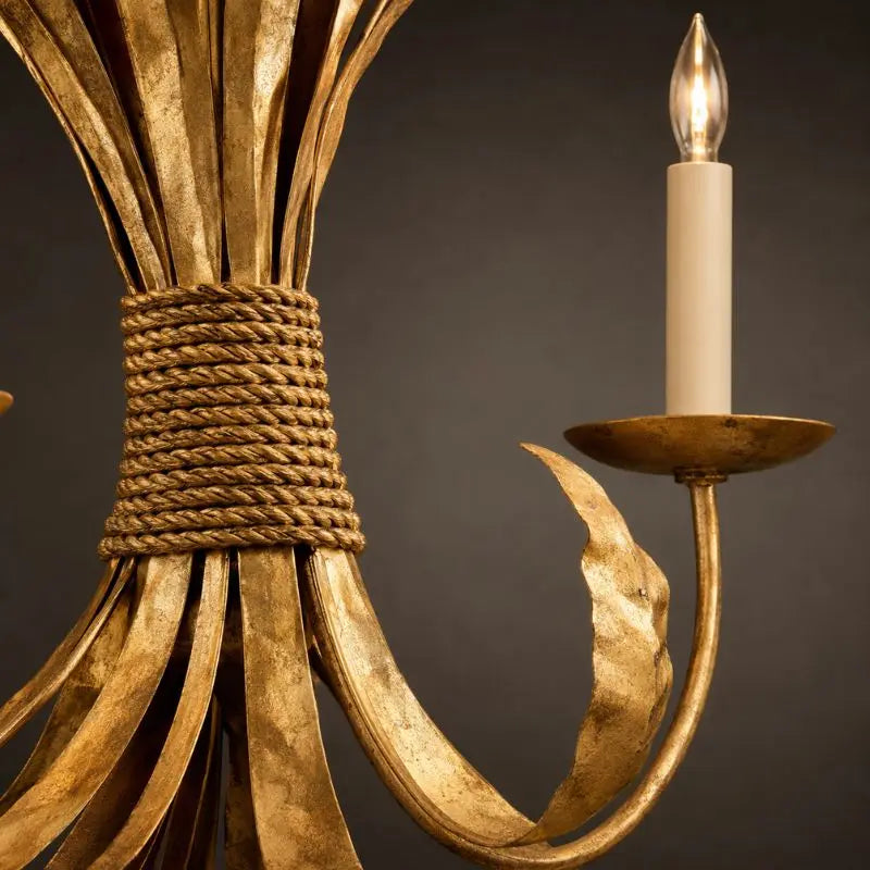 Solenne Gold Leaf Iron Pendant Light