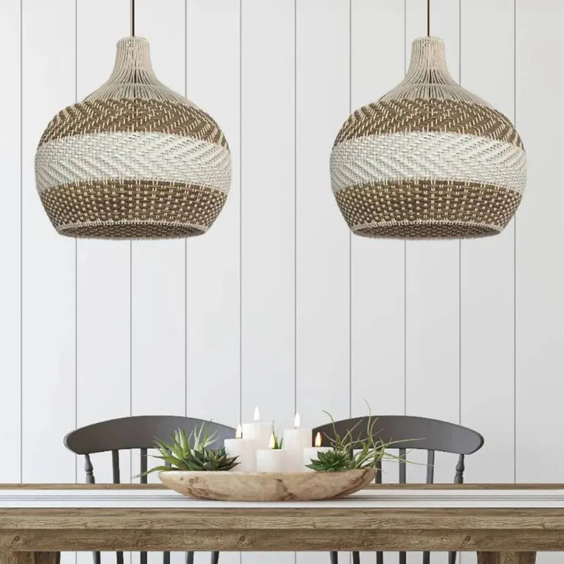 White Rattan Pendant Light ChandeliersLife®