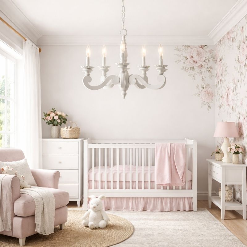 Weiße Holz Kronleuchter