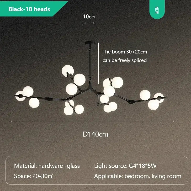 Post Modern Style Glass Balls Branches Chandelier ChandeliersLife®