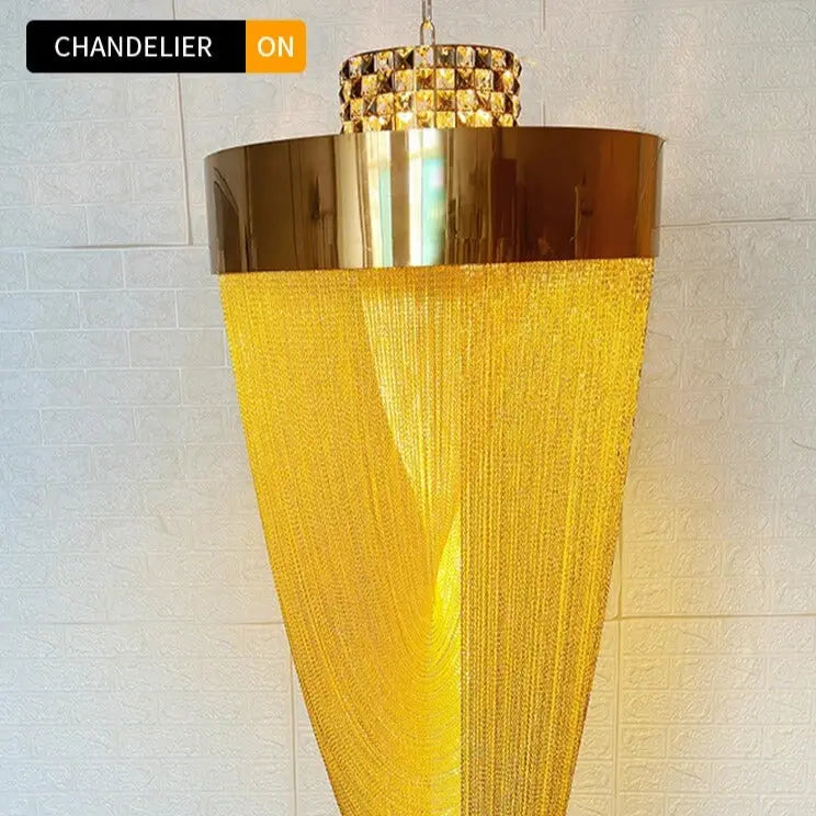 High Ceiling Living Room Tassel Chandelier ChandeliersLife®