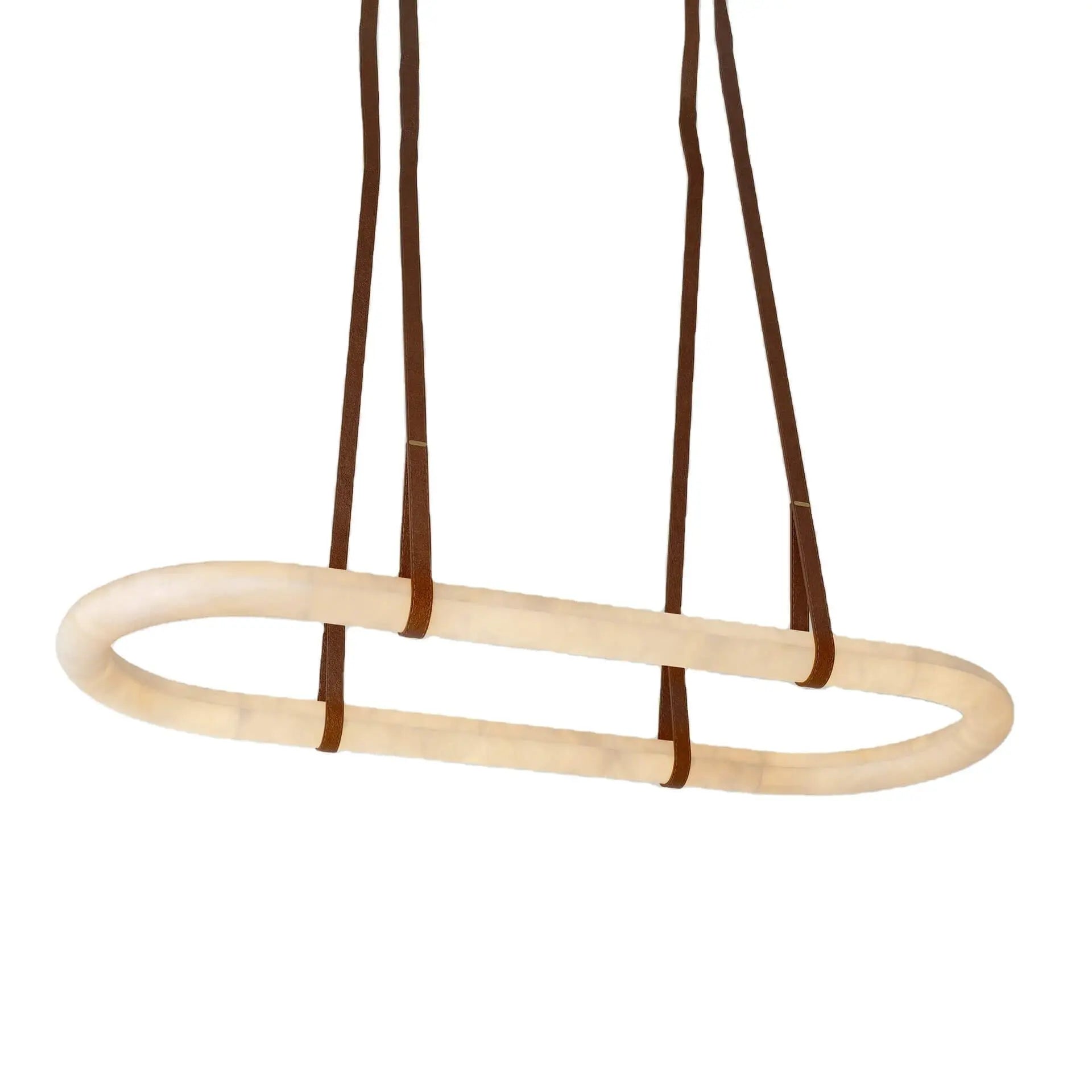 Luxury Leather Circle Marble Chandelier ChandeliersLife®