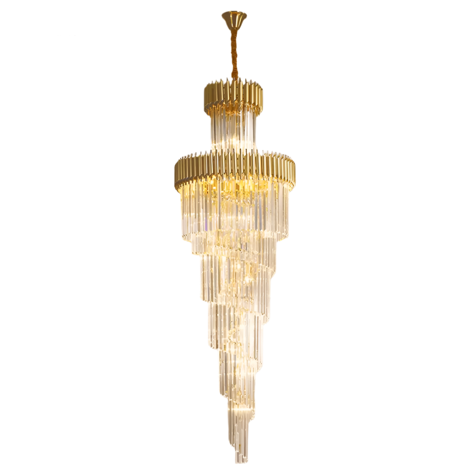 Long Black Crystal Loft Chandelier ChandeliersLife®