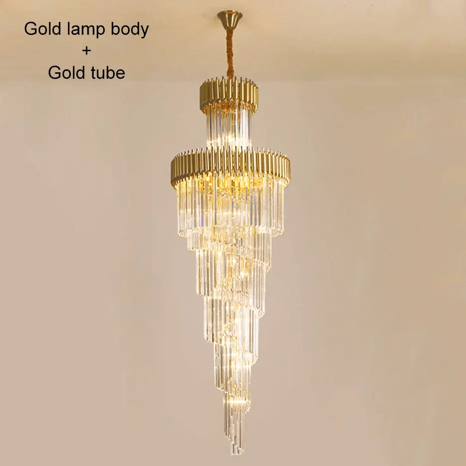Long Black Crystal Loft Chandelier ChandeliersLife®