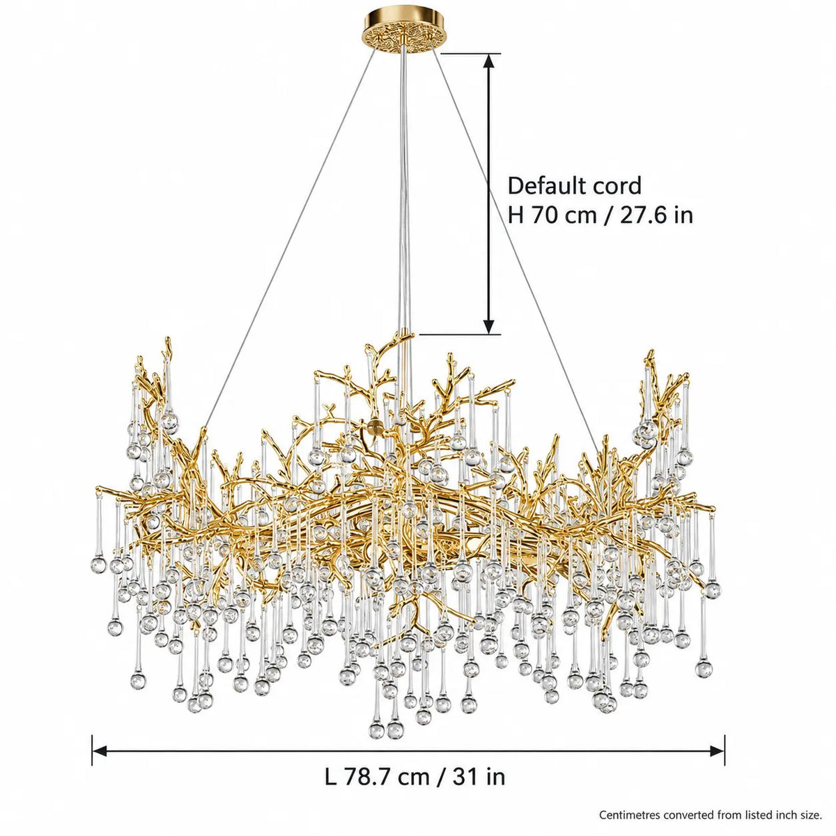 Luxury Crystal Led Tree Branch Chandelier — dimensions and measurements 2
