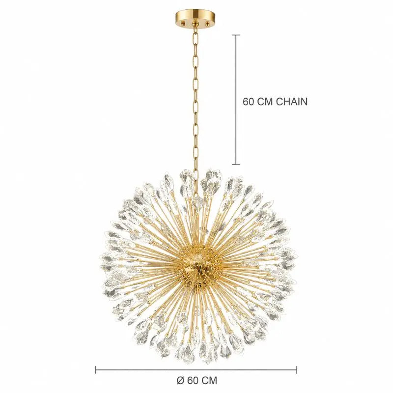 Aurelia Gold Crystal Starburst Chandelier