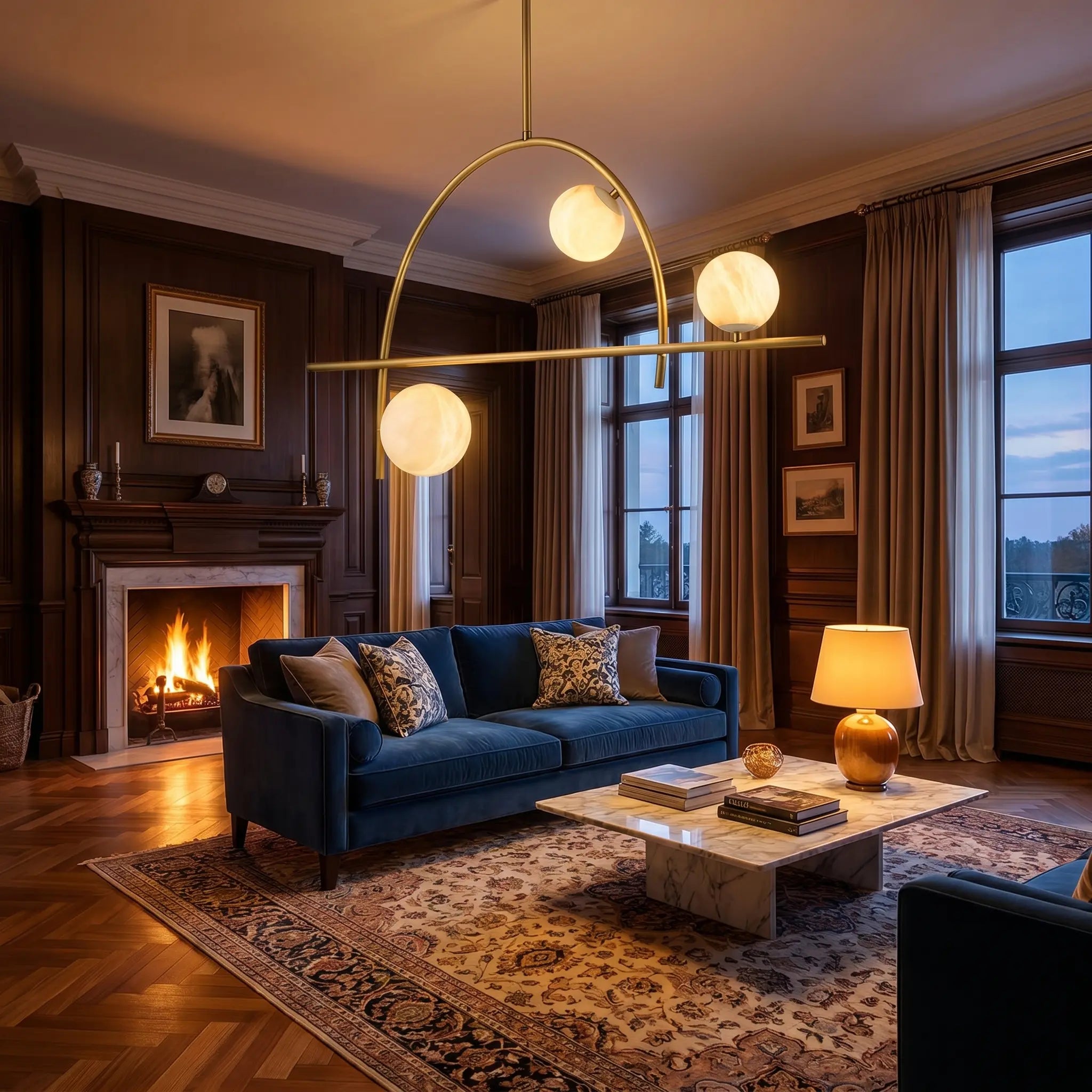 Brass Classic Alabaster Pendant Light ChandeliersLife®