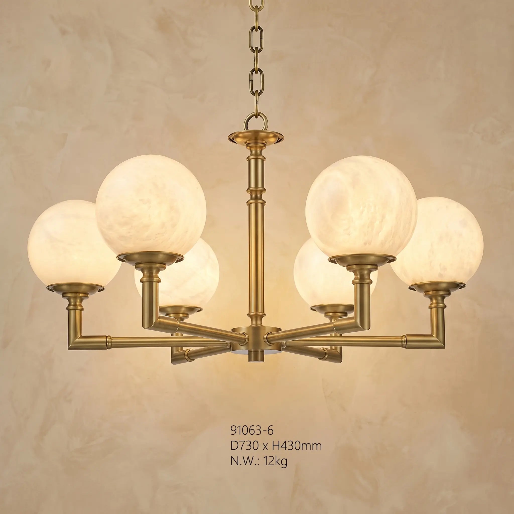 Brass Classic Alabaster Pendant Lamp ChandeliersLife®