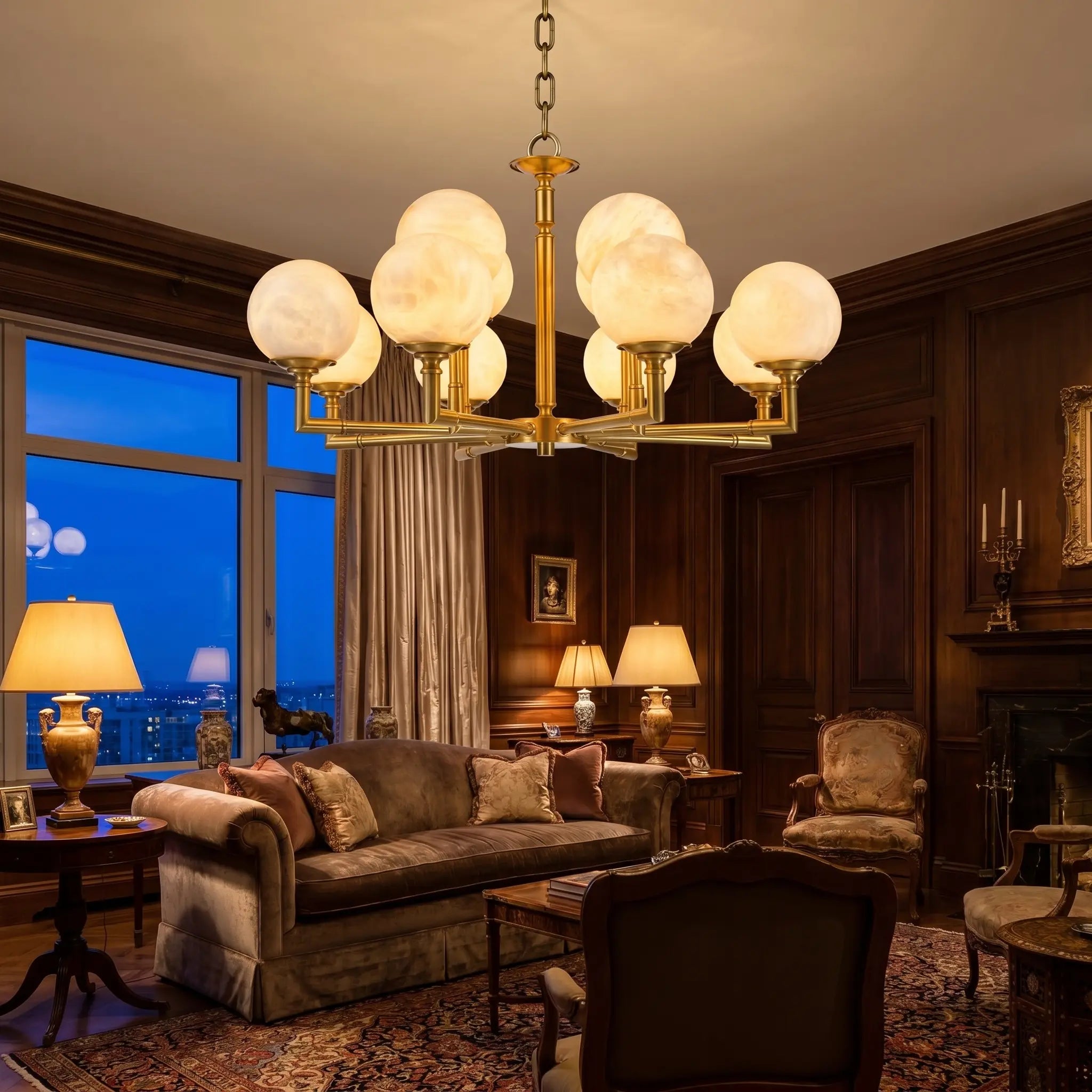 Brass Classic Alabaster Pendant Lamp ChandeliersLife®