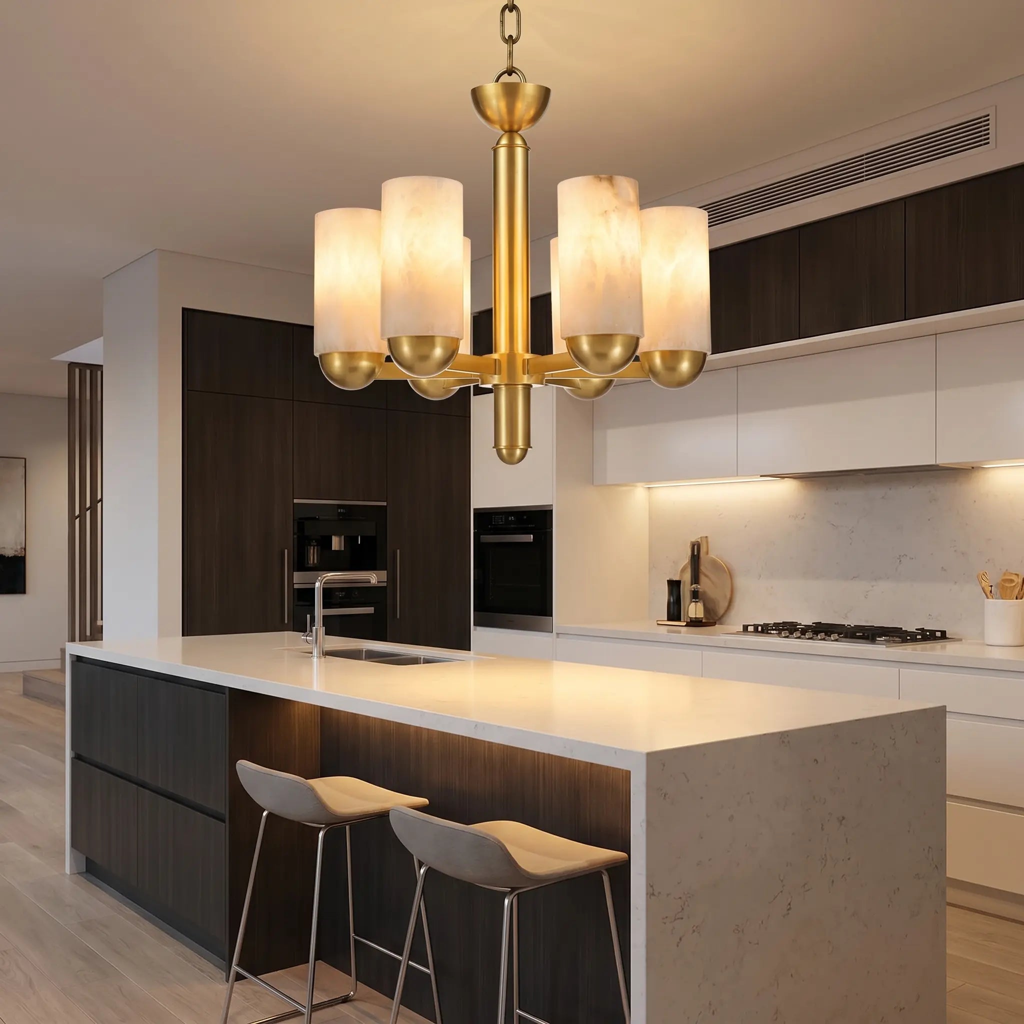 Cylinder Modern Alabaster Pendant Lamp ChandeliersLife®
