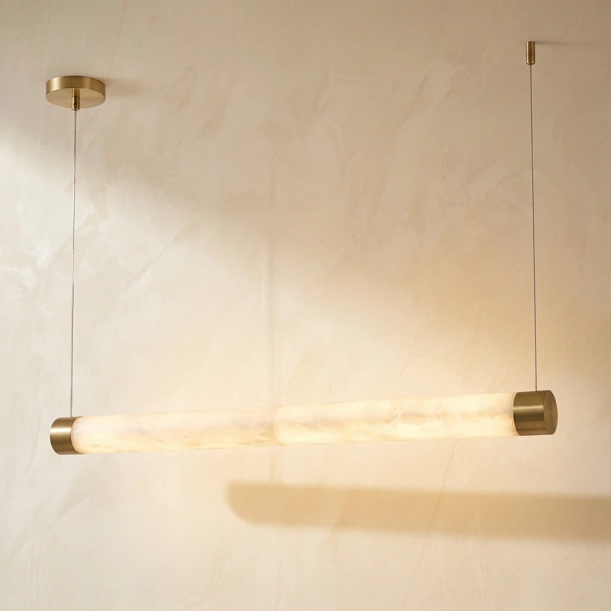 Linear Rod Alabaster Pendant Light Yiosi