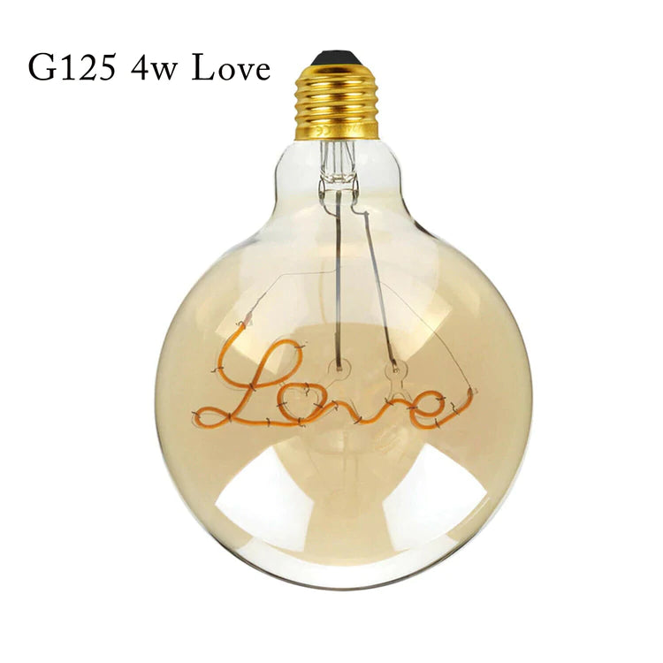 LED Soft Light G125 E27 Love 4W Filament Glass Retro Warm White