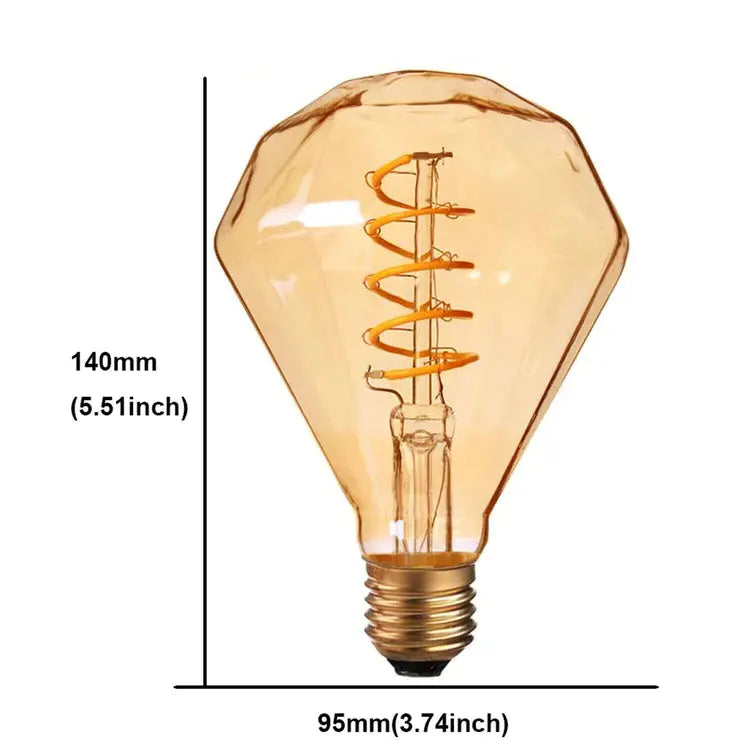 LED Soft Light Dimond E27 4W Filament Glass Warm White LEDSone