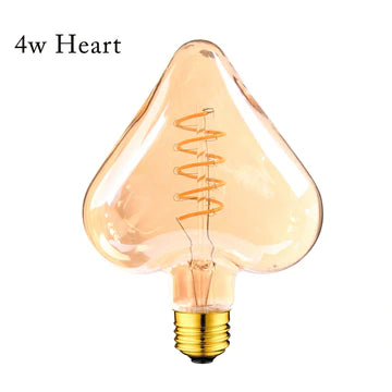 LED Soft Light Heart E27 4W Filament Glass Warm White