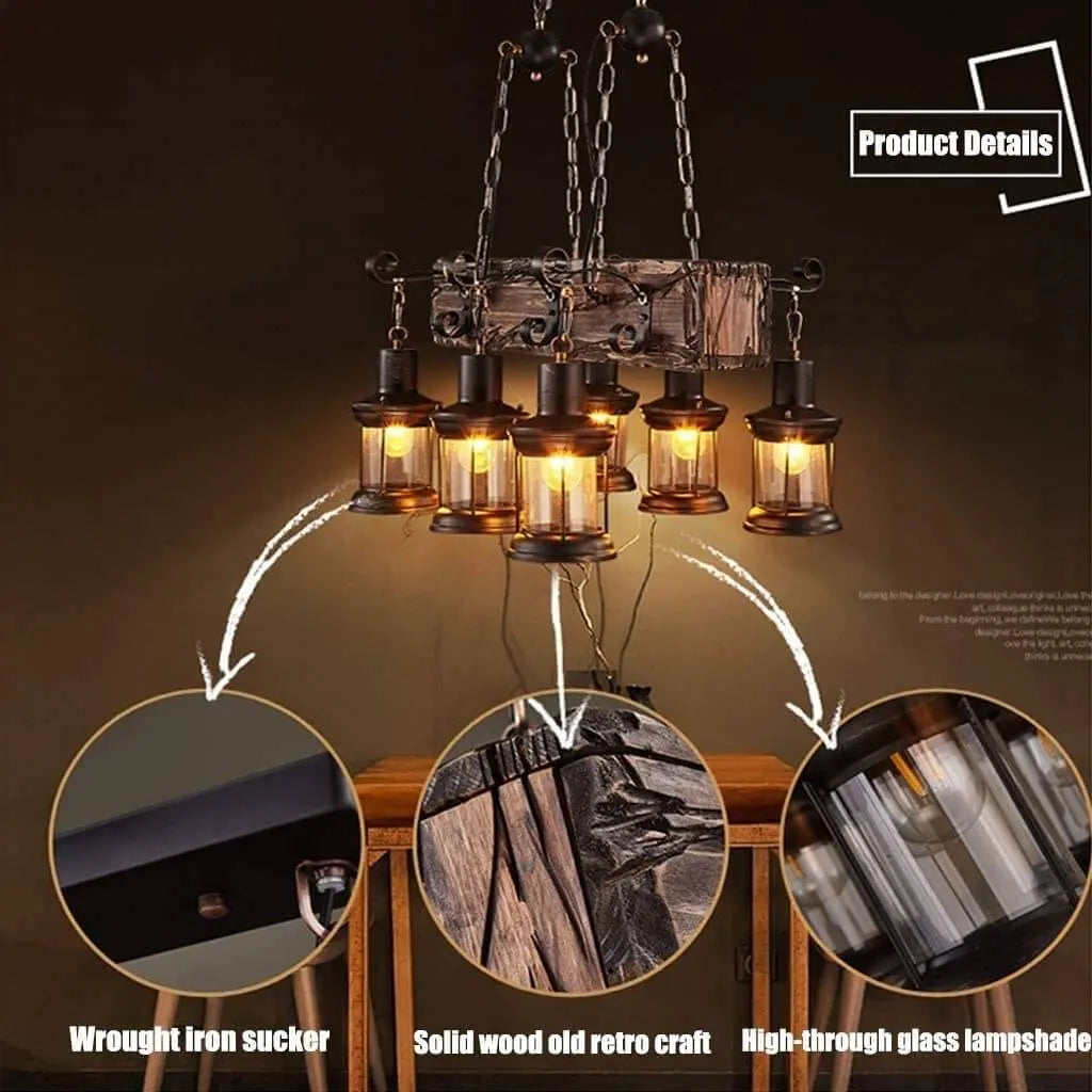 Farmhouse Wood Beam Chandelier ChandeliersLife®