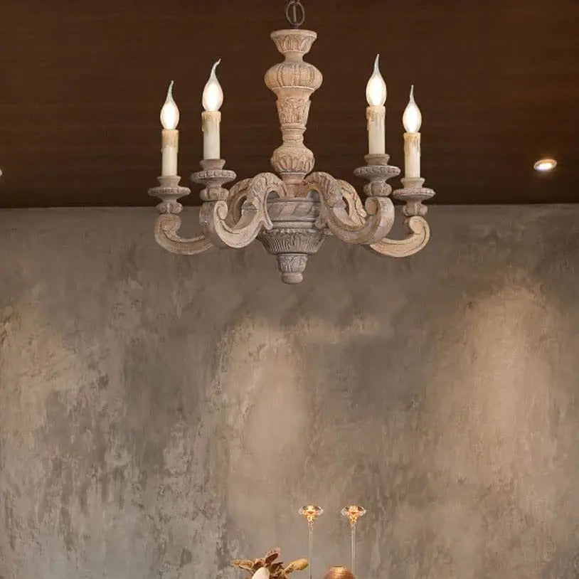 Roman Pillar Wooden Chandelier ChandeliersLife®