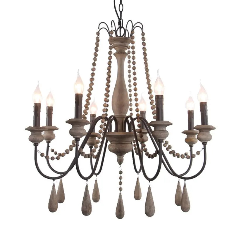 Vintage Wood Chandelier