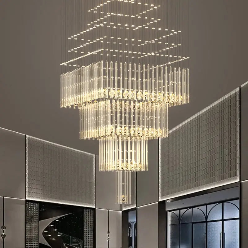 Modern Columnar Crystal Hanging Chandelier ChandeliersLife®