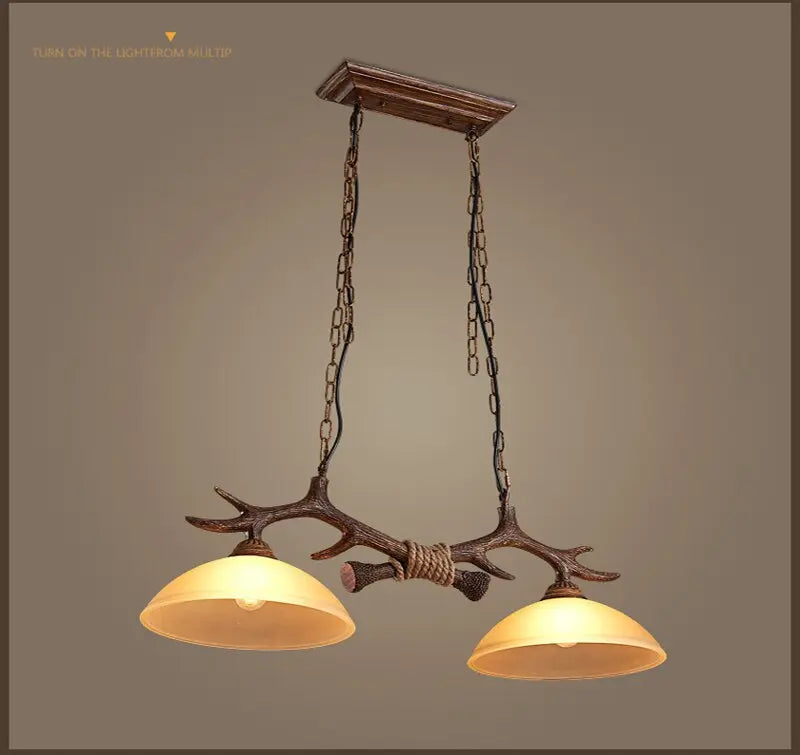 Double Retro Antler Vintage Pendat Lights