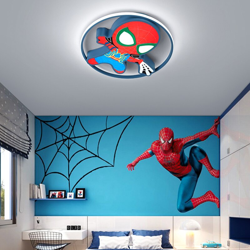 Nordic SpiderMan Figure Kids Bedroom Ceiling Light