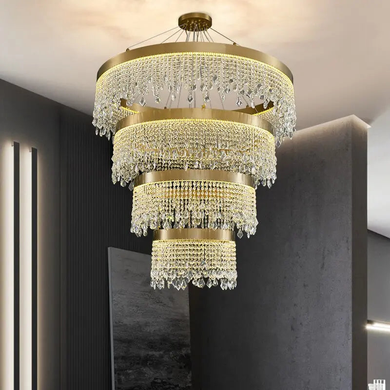 Luxury Crystal Hanging Light Round Chandelier ChandeliersLife®