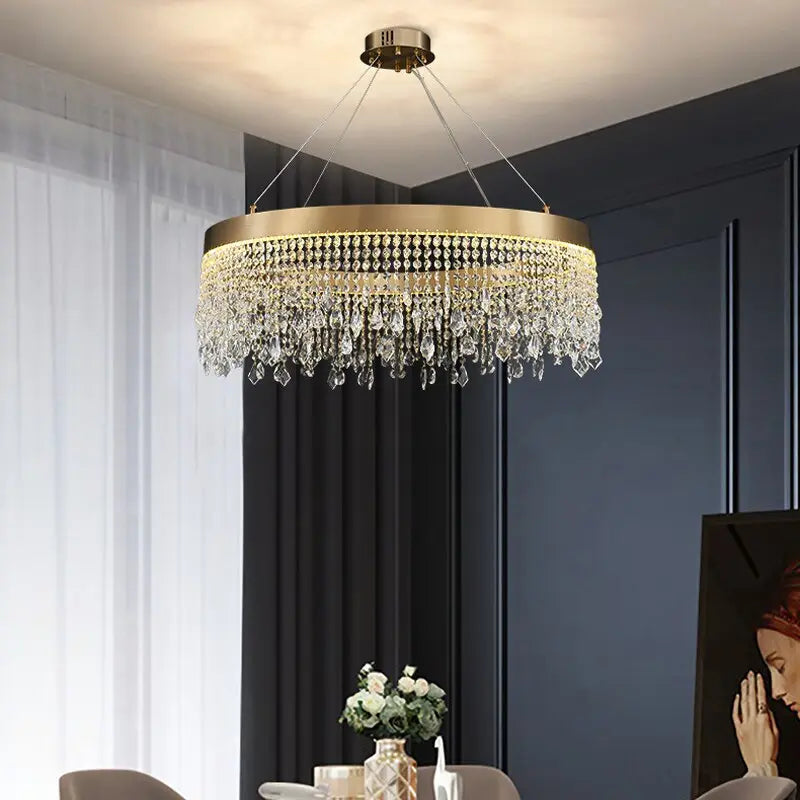 Luxury Crystal Hanging Light Round Chandelier ChandeliersLife®