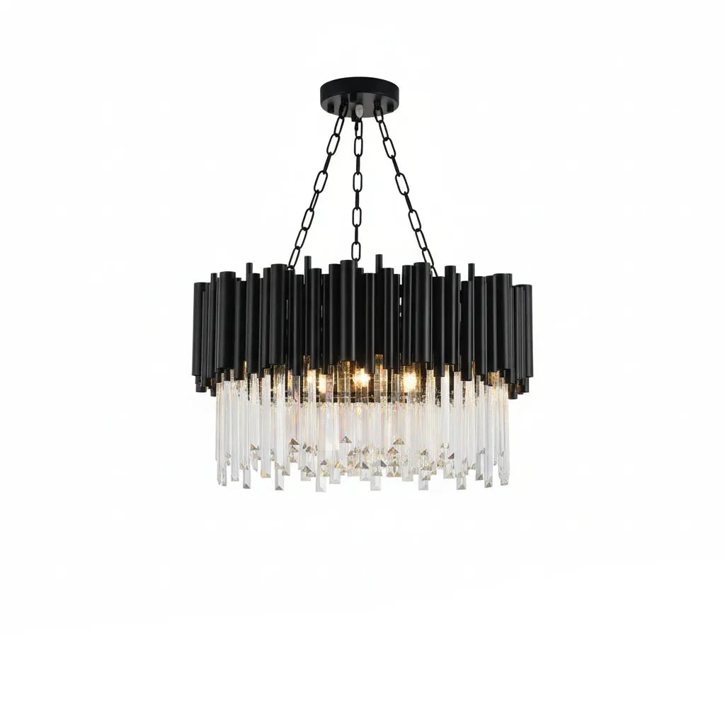 Modern Luxury Round Crystal Black Chandelier ChandeliersLife®