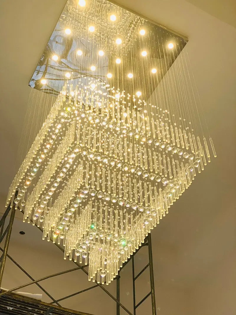 Modern Columnar Crystal Hanging Chandelier ChandeliersLife®