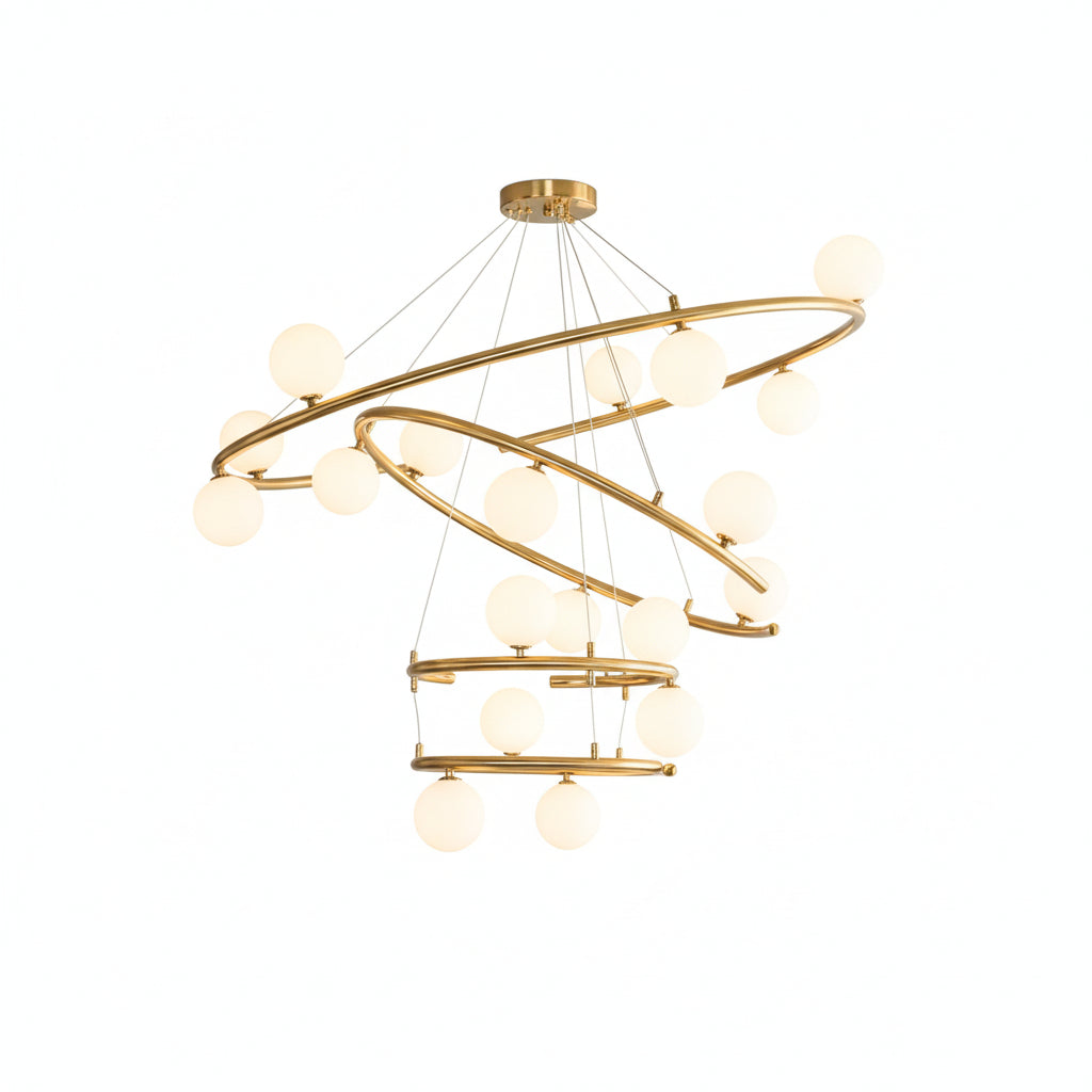 Post-modern Glass Circle Chandelier