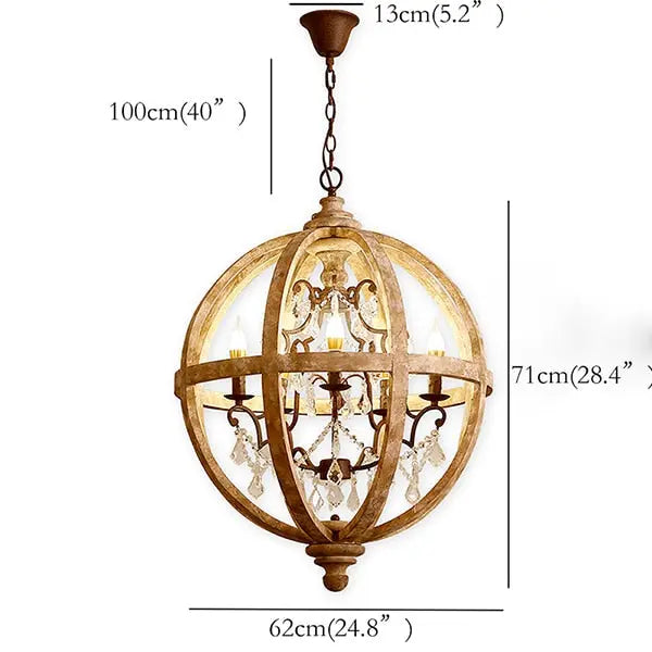 Retro Solid Wood Hanging Chandelier ChandeliersLife®