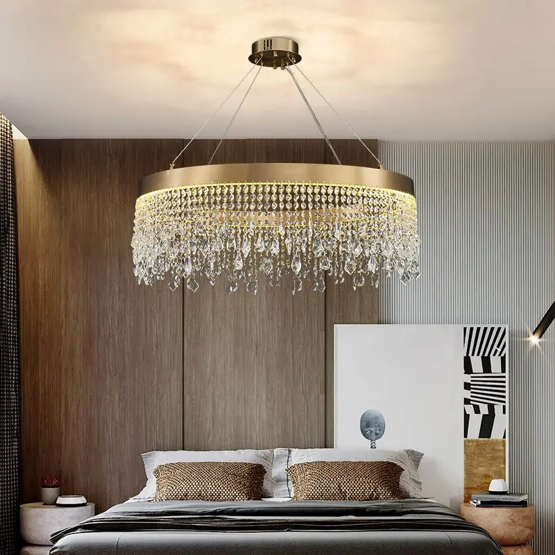 Luxury Crystal Hanging Light Round Chandelier