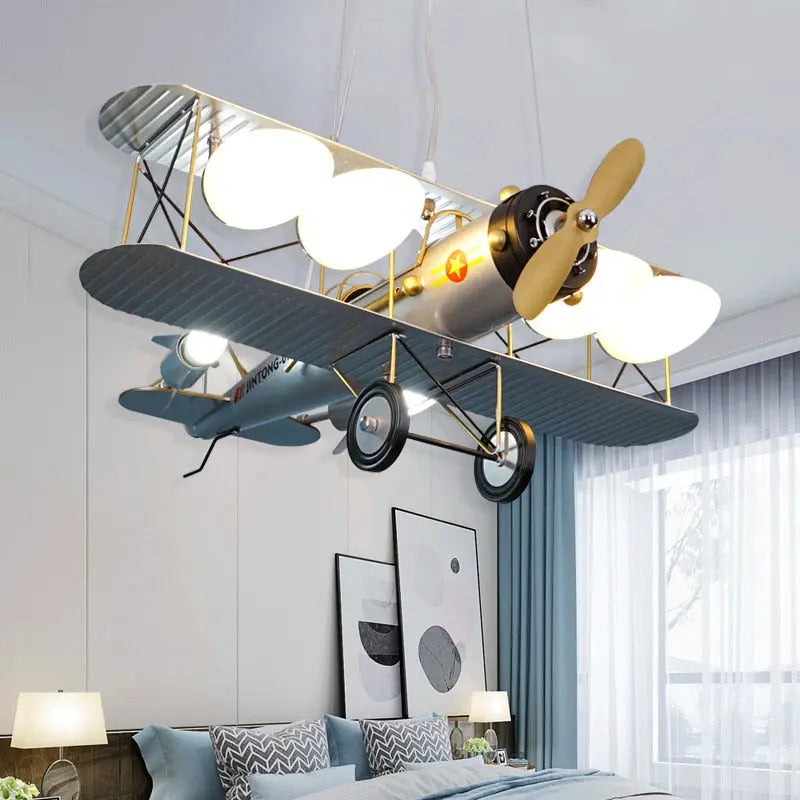 Boy Kids Bedroom Decorative Airplane Pendant Chandelier