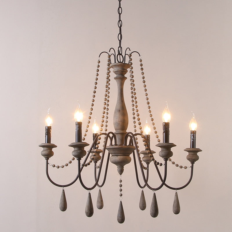 Vintage Wood Chandelier