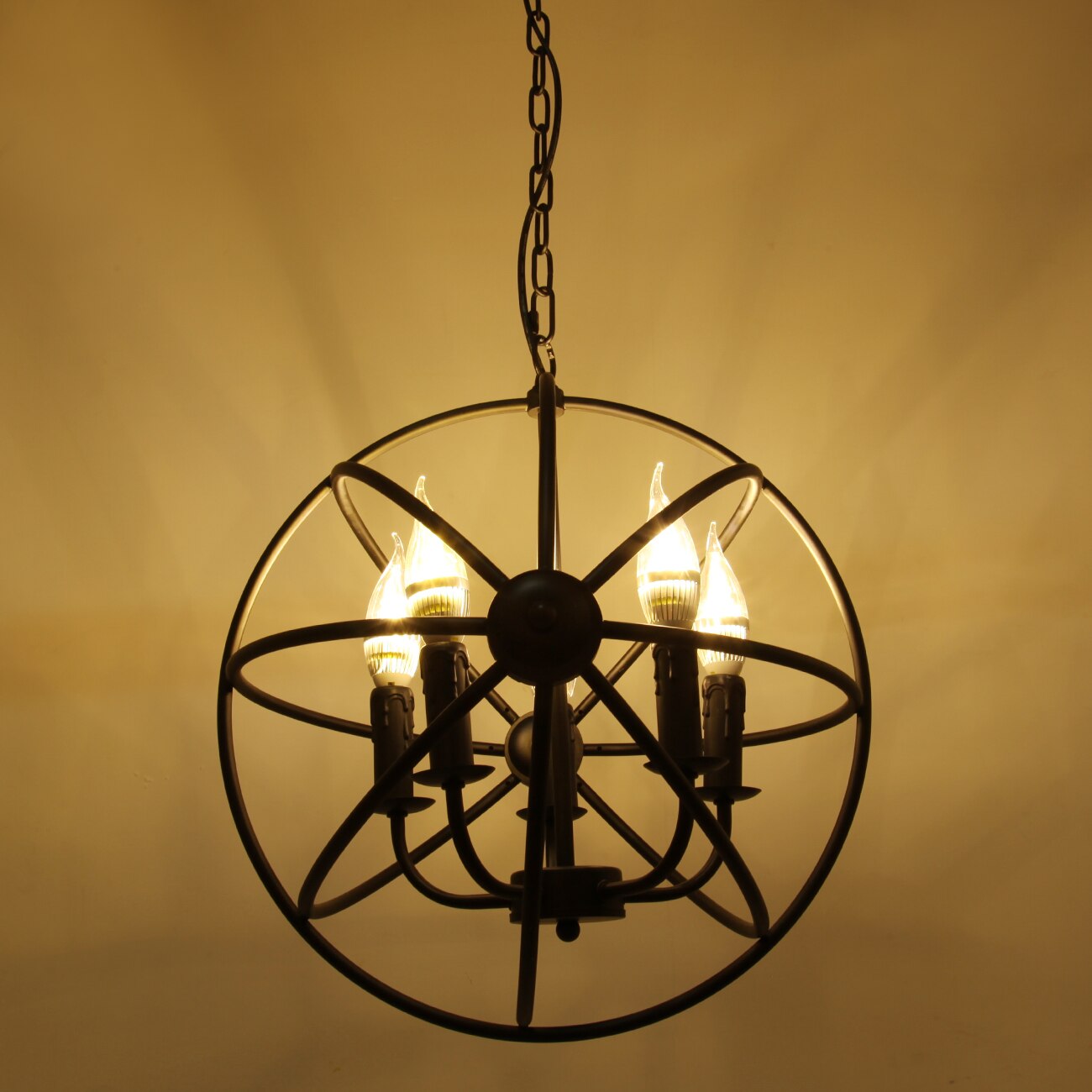 5 Light Unique Globe Chandelier
