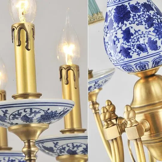 Royal Blue & White Porcelain Chandelier