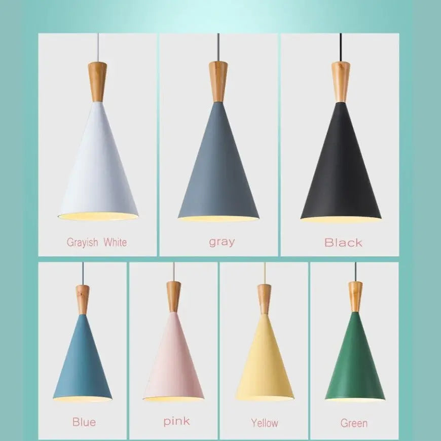 Creative Multicolor Wood Hanging Lamp Nordic