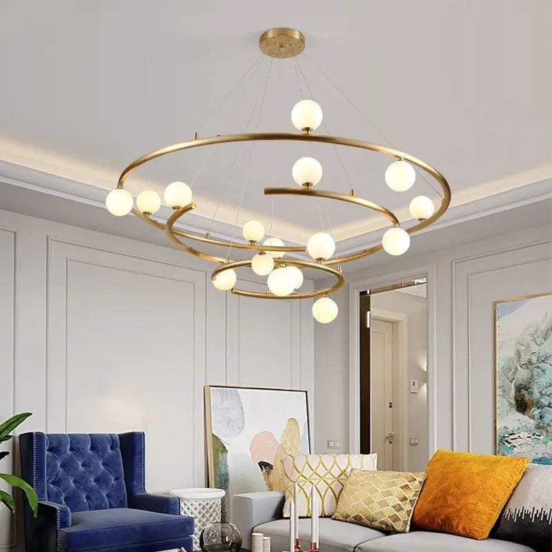 Post-modern Glass Circle Chandelier