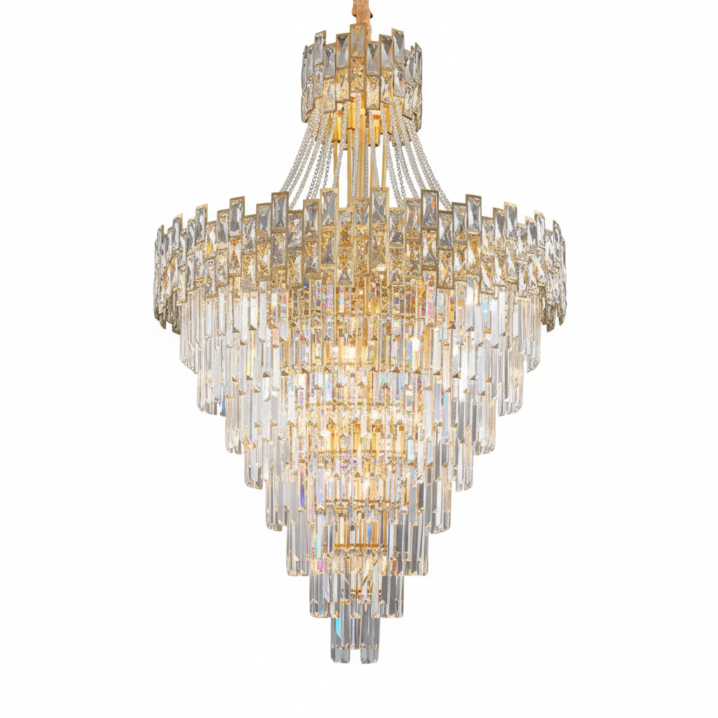 Art Decor Brass Globe Crystal Chandelier