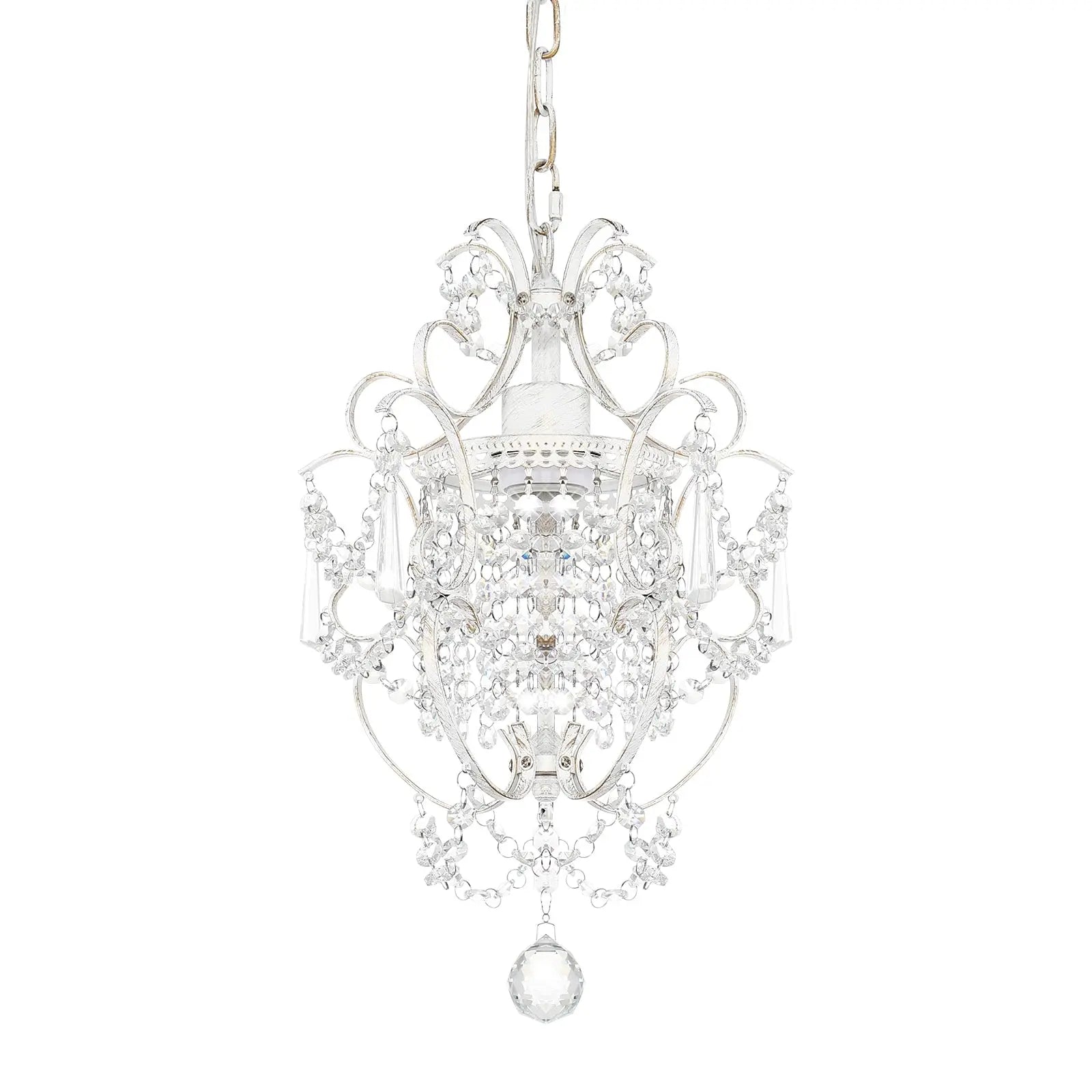 One Light Crystal White Chandelier